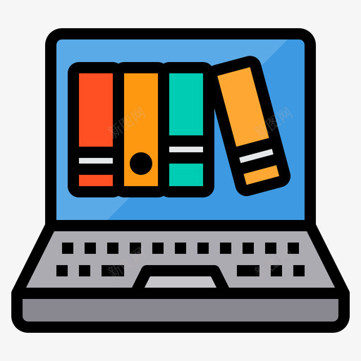 笔记本电脑在线学习74线性颜色svg_新图网 https://ixintu.com 笔记本 电脑 在线学习 线性 颜色