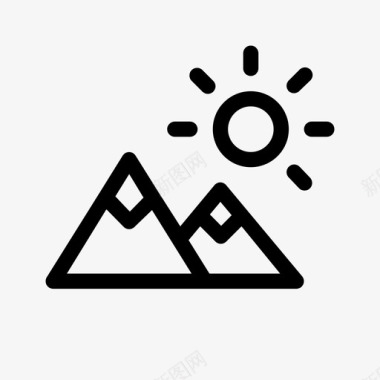 山地海滩夏季图标