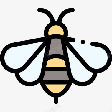 蜜蜂动物和自然公园1线性颜色图标