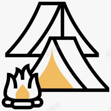 帐篷假期24黄影图标