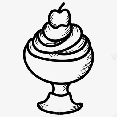 冰淇淋杯冰激凌杯甜点图标