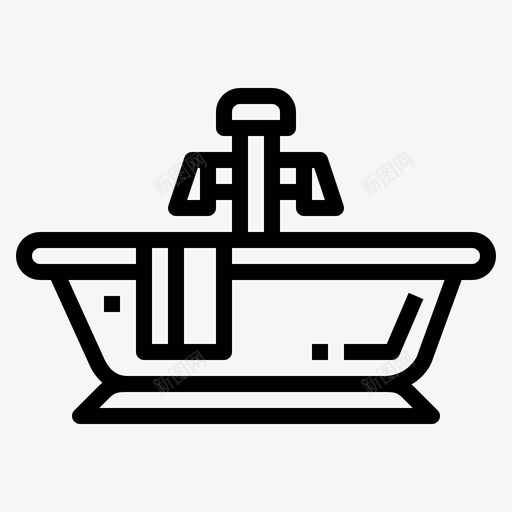 浴缸家具168线性svg_新图网 https://ixintu.com 浴缸 家具 线性