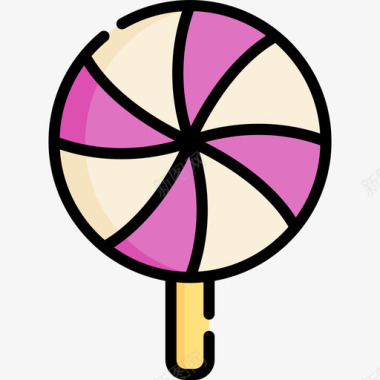 棒棒糖甜点糖果17线性颜色图标