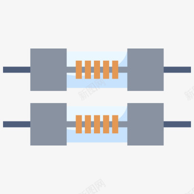 保险丝电子元件1扁平图标