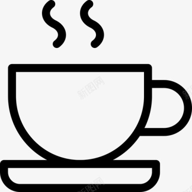 咖啡杯办公用品线性图标