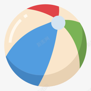 海滩球夏威夷25平坦图标