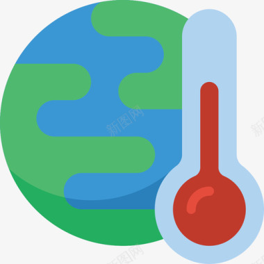 世界气候变化75平坦图标