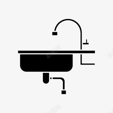 洗脸盆排水厨房图标