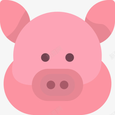 猪养殖89扁平图标
