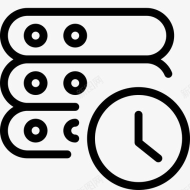 计时器办公服务器2线性图标