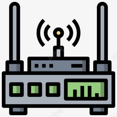 路由器智能技术26线性颜色图标