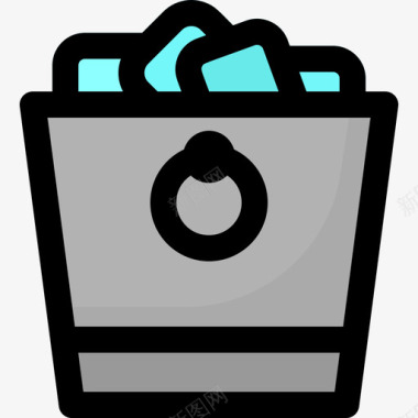 冰桶餐具2线颜色图标