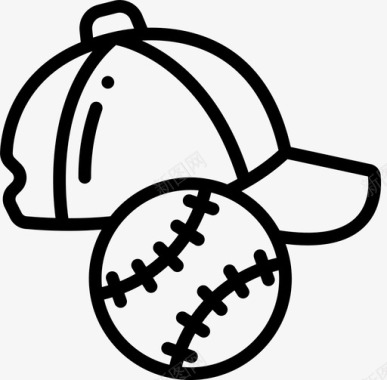 棒球帽56岁直线型图标