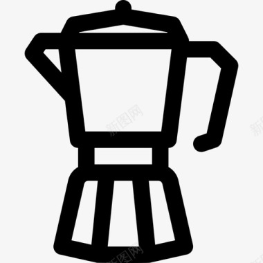 咖啡壶餐具2线性图标