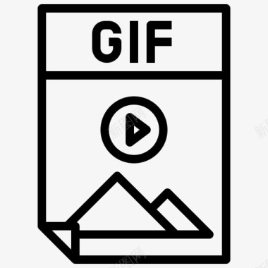 Gif文件文件和文件夹25线性图标