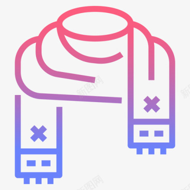 围巾裁缝4线性渐变图标