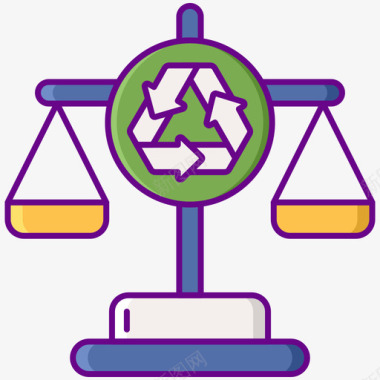 法规回收中心2线性颜色图标