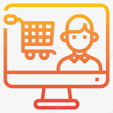 网上购物购物和电子商务23梯度图标