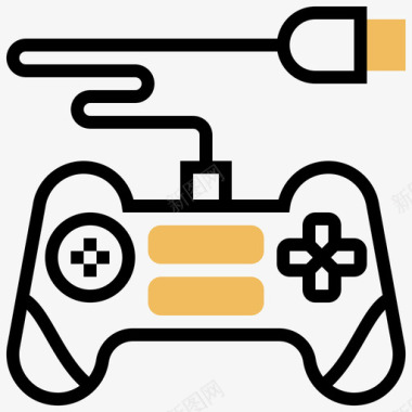 游戏板复古科技3黄色阴影图标