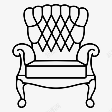 豪华扶手椅古董家具图标