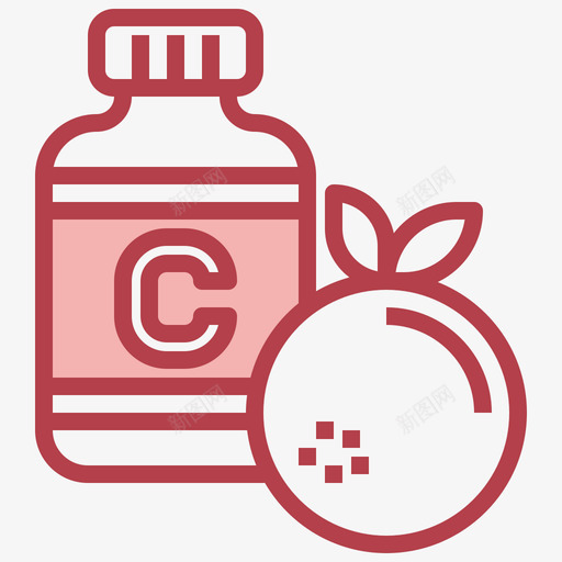 维生素C健康81红色svg_新图网 https://ixintu.com 维生素 健康 红色
