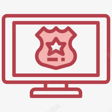 电脑警察54红色图标