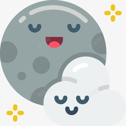 满月可爱的天气1平淡svg_新图网 https://ixintu.com 满月 可爱 爱的 天气 平淡