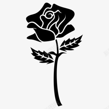 玫瑰花朵芬芳图标