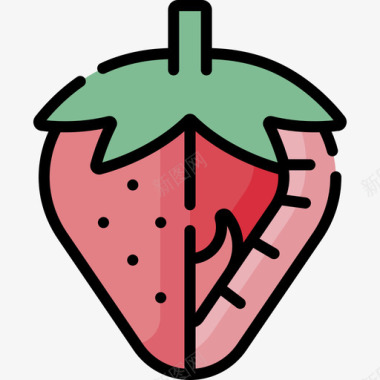 草莓营养19线形颜色图标