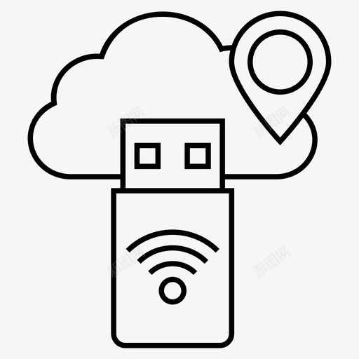 云usbusb适配器usb互联网svg_新图网 https://ixintu.com usb 适配器 互联网 调制解调器 网络 主机 矢量 矢量图 图标