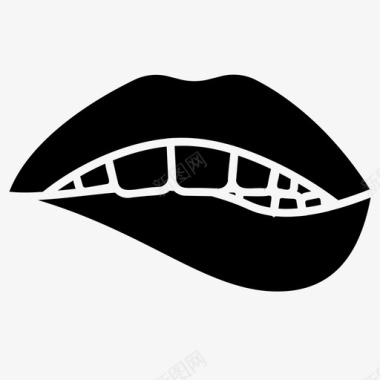 咬唇女性嘴唇嘴唇设计图标