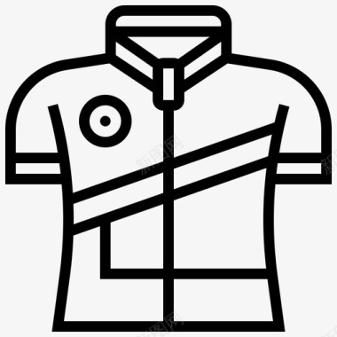 运动衫自行车元素直线型图标
