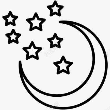 夜晚晴朗的夜晚月光图标