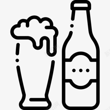 啤酒瓶派对庆祝18直系图标