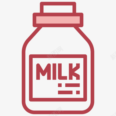 牛奶农业79红色图标