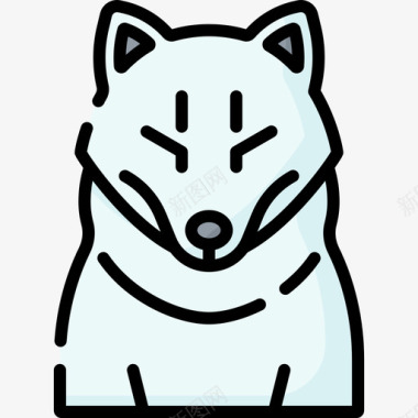 狐狸北极36线形颜色图标