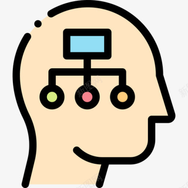 工作流程1de2人类思维线性颜色图标