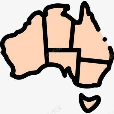 澳大利亚澳大利亚25线性颜色图标