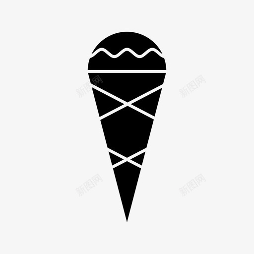 蛋卷冰淇淋1个糖果线黑色svg_新图网 https://ixintu.com 蛋卷 冰淇淋 1个 糖果 黑色