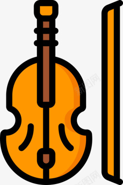 小提琴古董线颜色图标