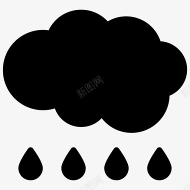 倾盆大雨暴雨多雨天气天气雕文图标图标