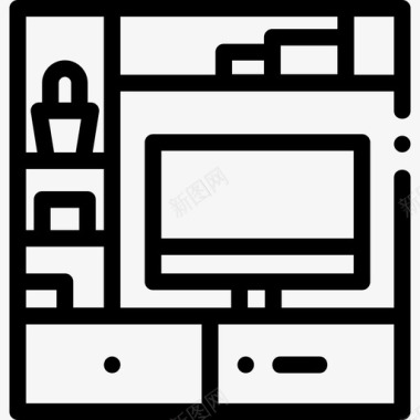 电视桌家装67直线型图标