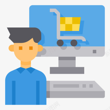 网上购物购物和电子商务25持平图标