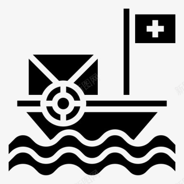 救援船救援和响应9加油图标