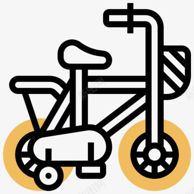 自行车自行车元素2黄色阴影图标