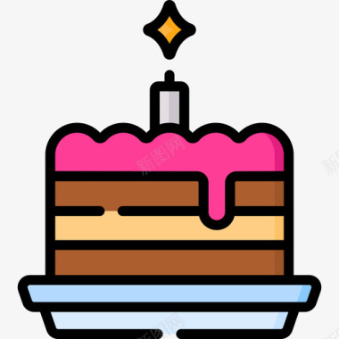 蛋糕生日125线形颜色图标