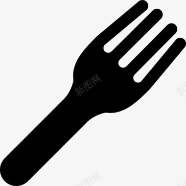 叉子餐具1填充物图标