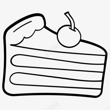 蛋糕片烘焙食品甜点图标
