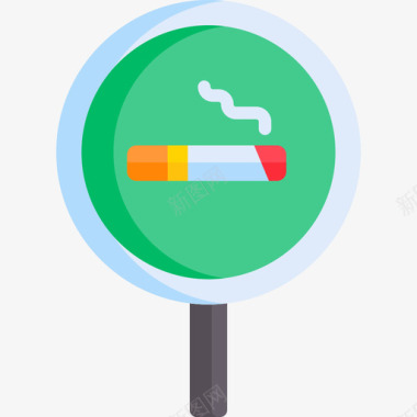 吸烟区4号高速公路平坦图标