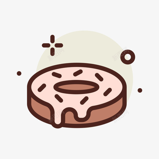 甜甜圈烘焙甜点线性颜色svg_新图网 https://ixintu.com 甜甜圈 烘焙 甜点 线性 颜色